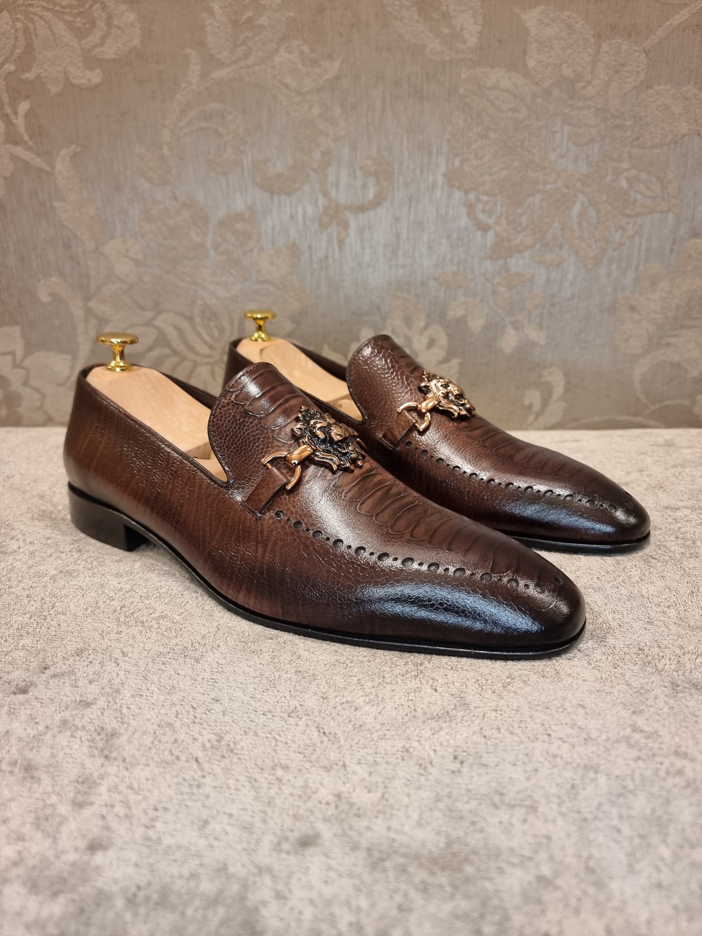 Brown Ostrich Leather