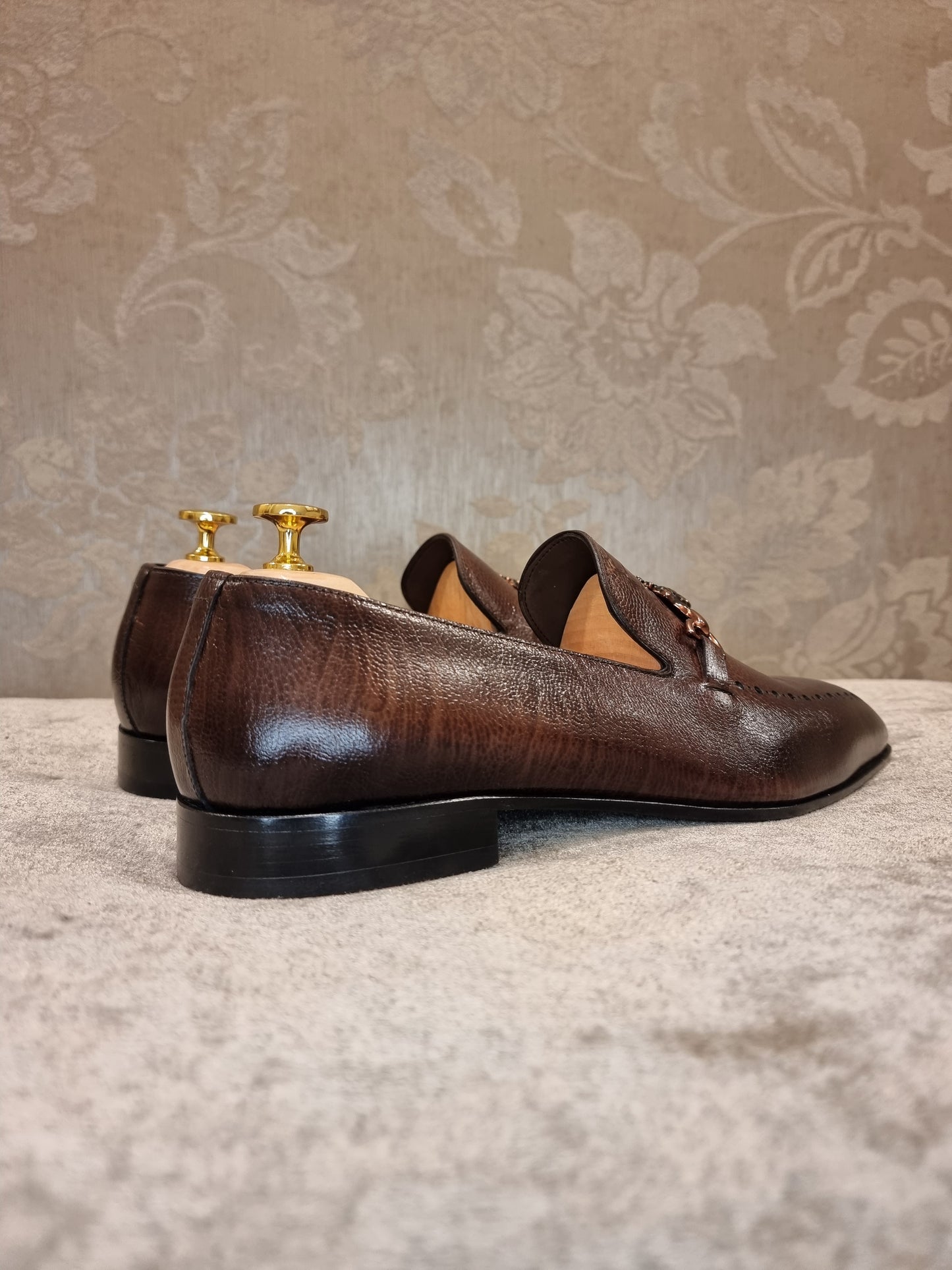 Brown Ostrich Leather